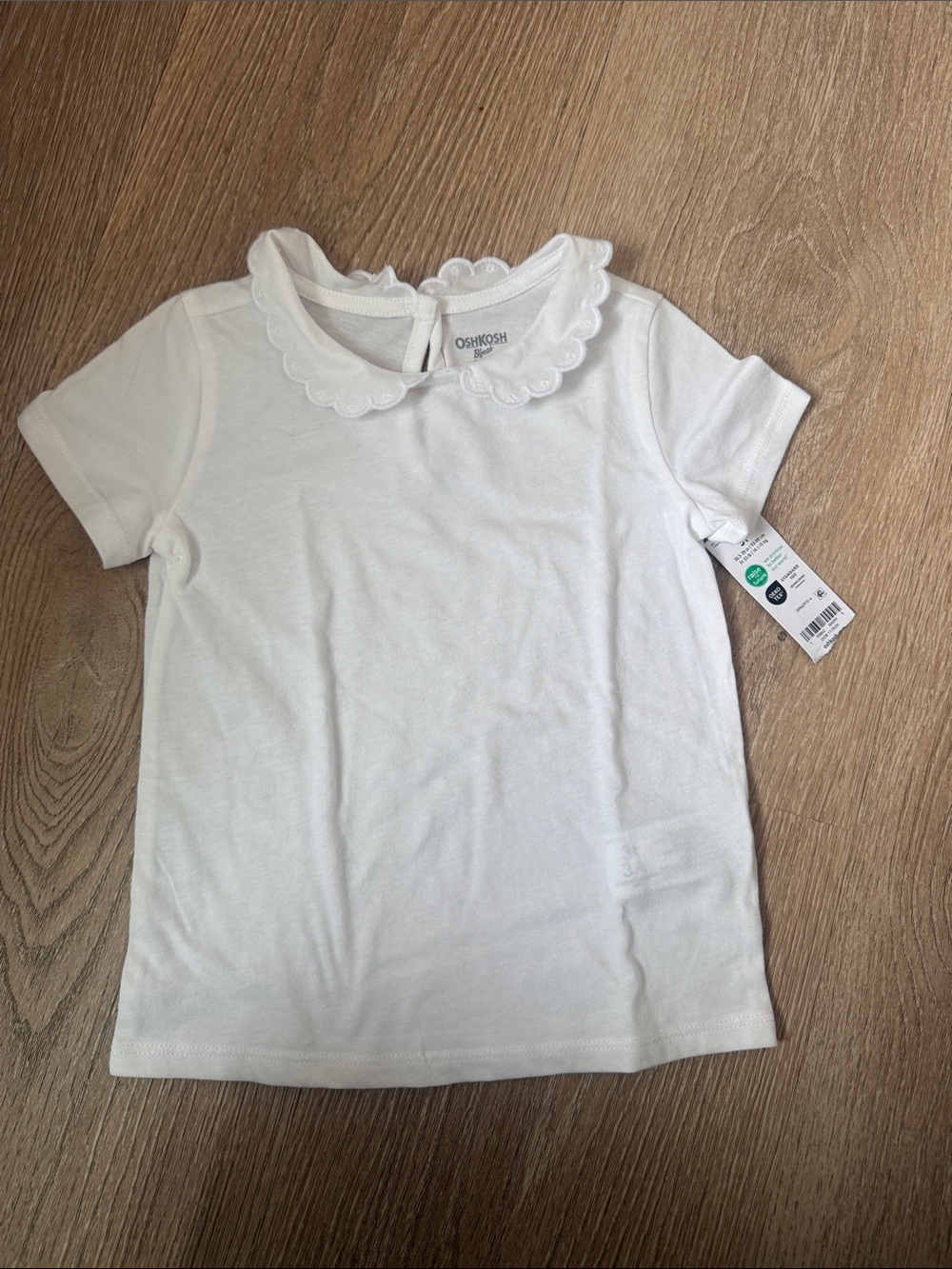 OshKosh B'gosh White Scalloped Peter Pan Collar Tee